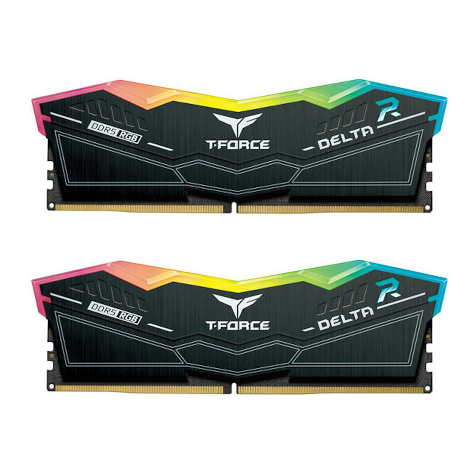32GB (2x16GB) DDR5 6000MHZ CL30 TeamGroup T-Force Delta RGB Black RAM