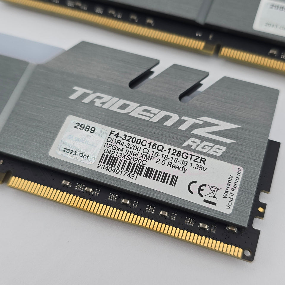 128GB G.Skill DDR4 TridentZ RGB 3200MHz RAM CL16.  Desktop Computer Gaming Memory. Black and Silver