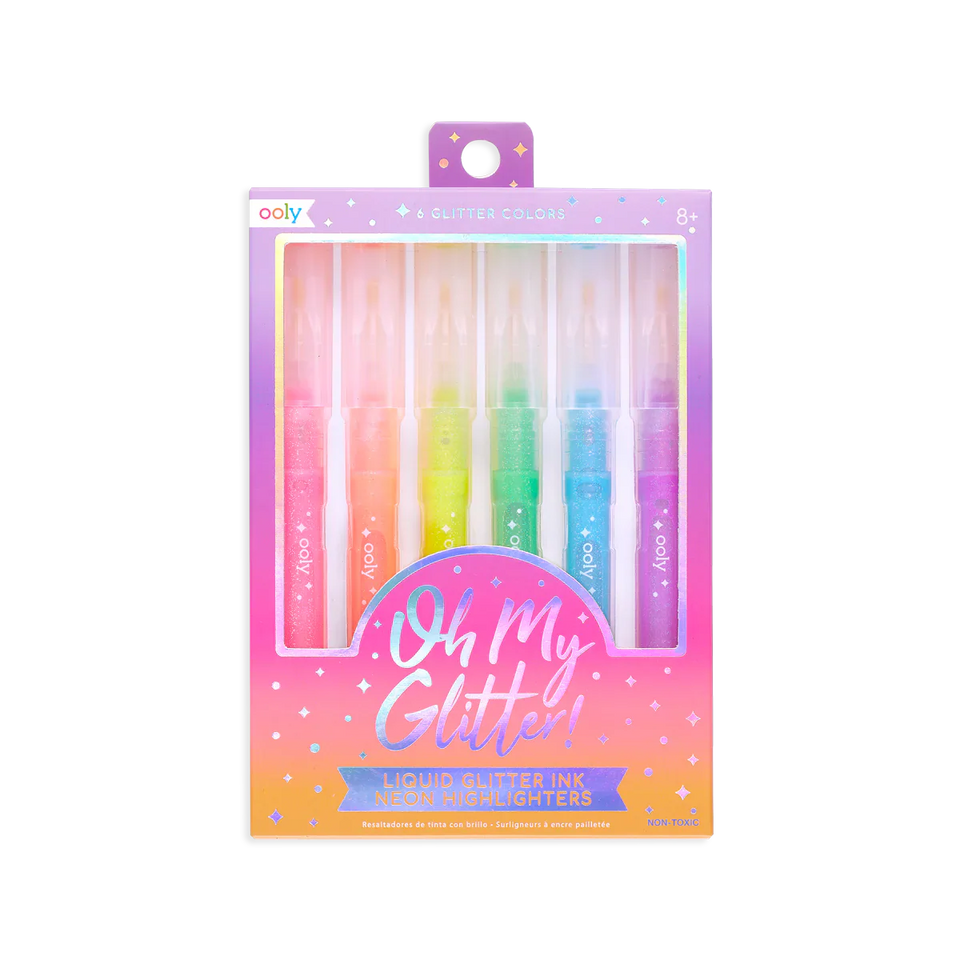 Ooly Oh My Glitter!: Liquid Glitter Ink Neon Highlighters (Set of 6)