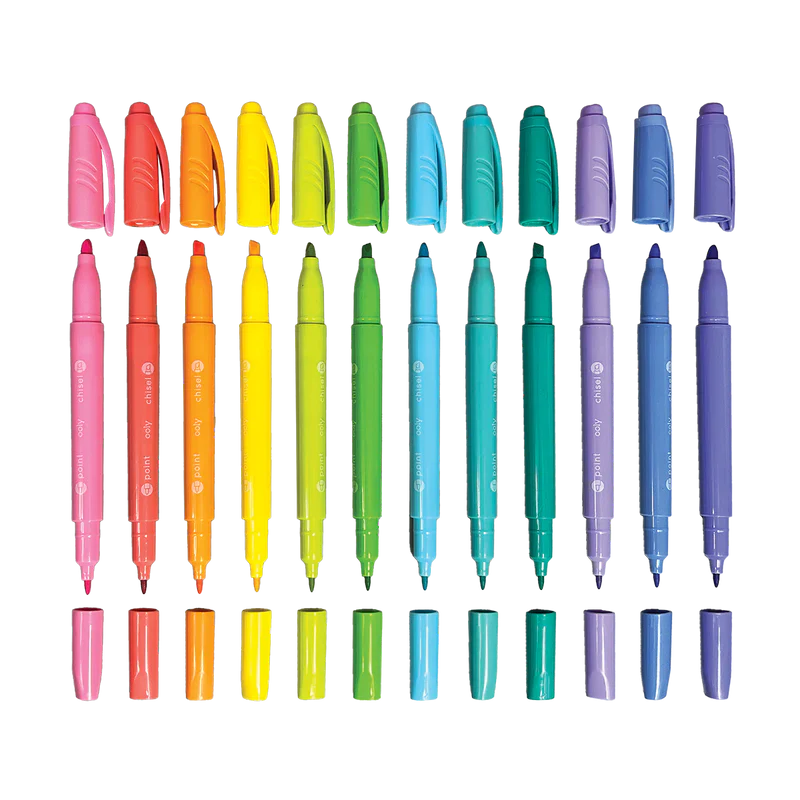 Ooly Pastel Hues: Soft-Hued Dual Tip Markers (Set of 12)