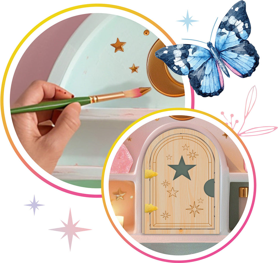 Bright Stripes Wish*Craft Paint a Curio Shelf