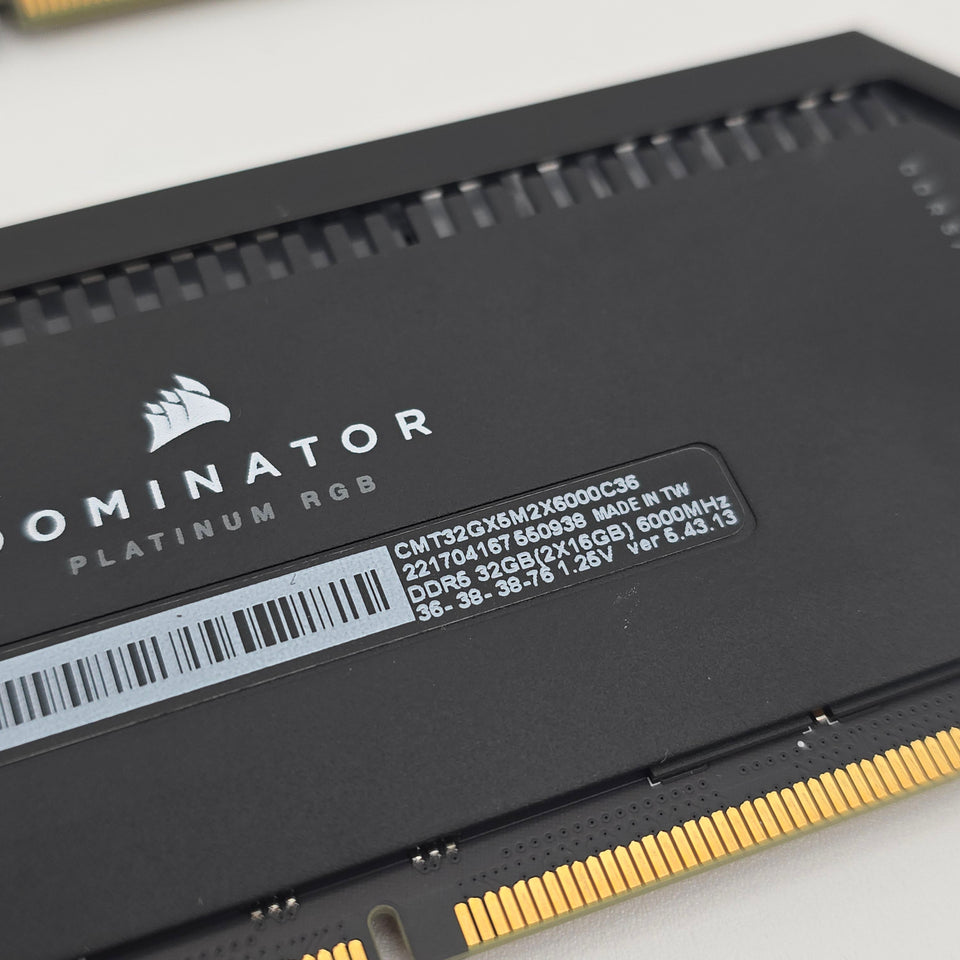 32GB DDR5 Corsair Dominator Platinum RGB RAM. 2x16GB Sticks. 6000MHz. CL36-38-38-76