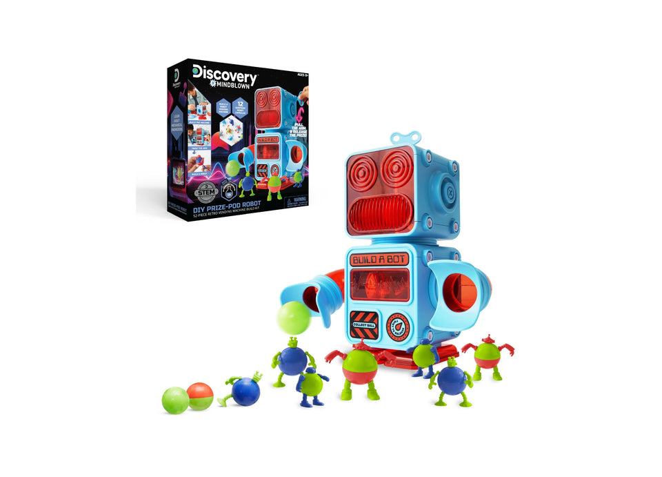 Discovery #MINDBLOWN STEM DIY Robot Retro Vending Machine Build Kit - 52-Piece Set