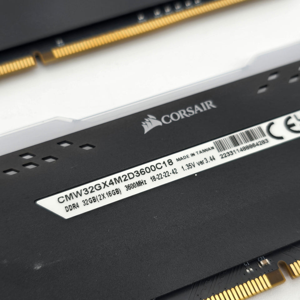 32GB Corsair Vengeance RGB Pro DDR4 RAM. 3600MHz. CL18-22-22-42. 2x16GB Sticks