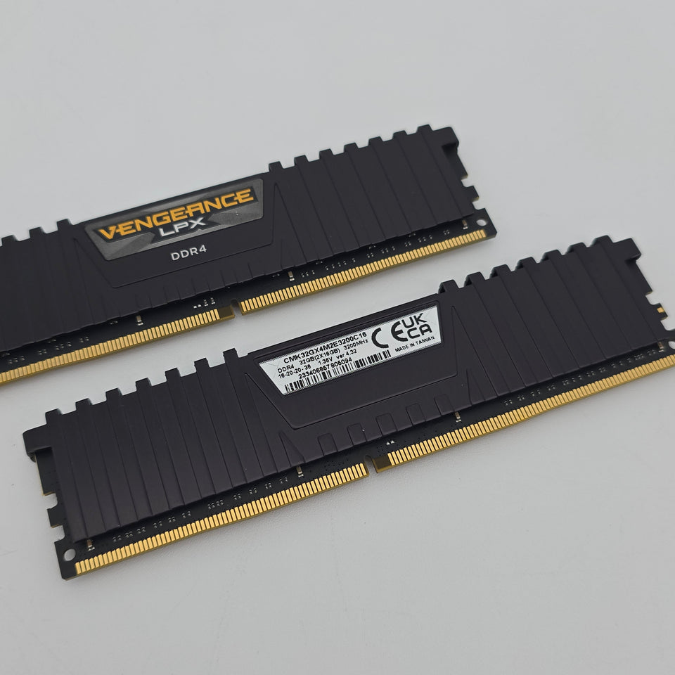 32GB DDR4 Corsair Vengeance LPX 3200MHz RAM. CL16-20-20-36. 2x16GB Sticks