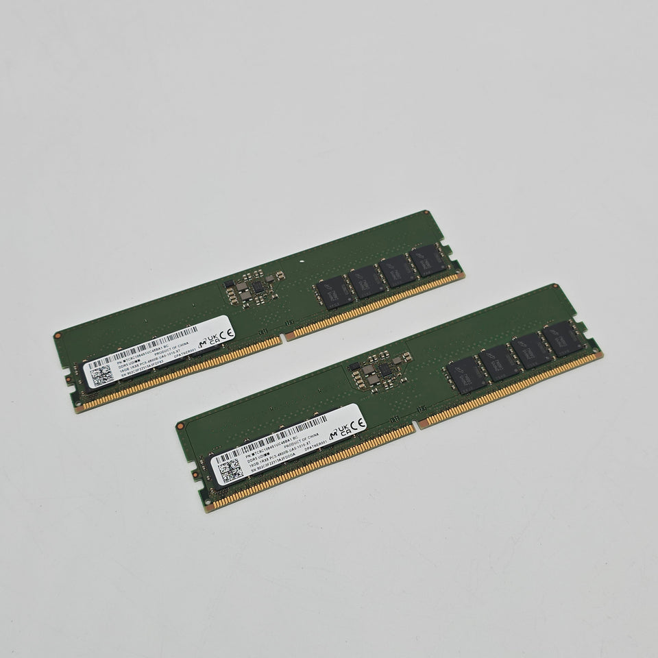 32GB DDR5 RAM 2x16GB. 4800MHz. Micron Memory from Alienware Aurora PC