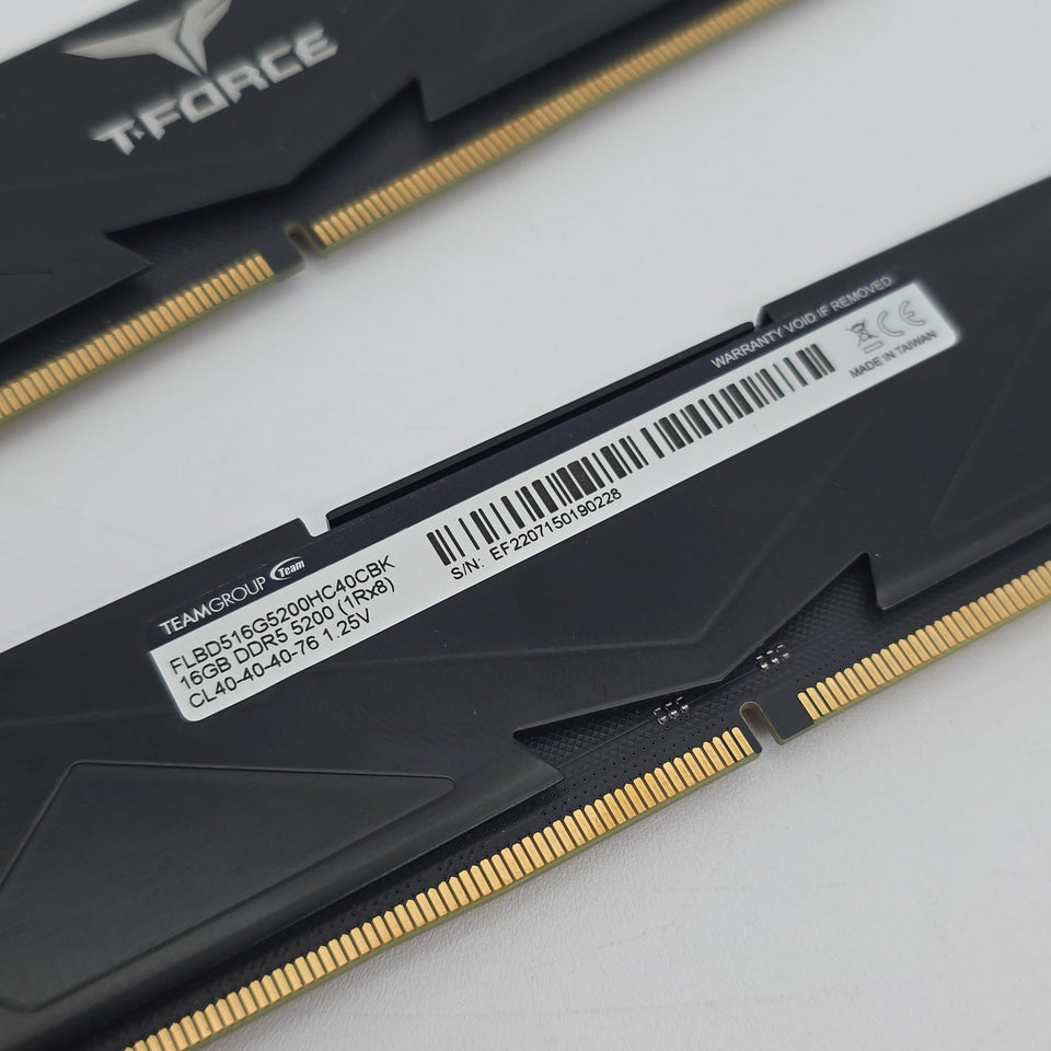 32GB Teamgroup TForce DDR5 RAM. 5200MHz. 2x16GB. CL-40-40-40-76