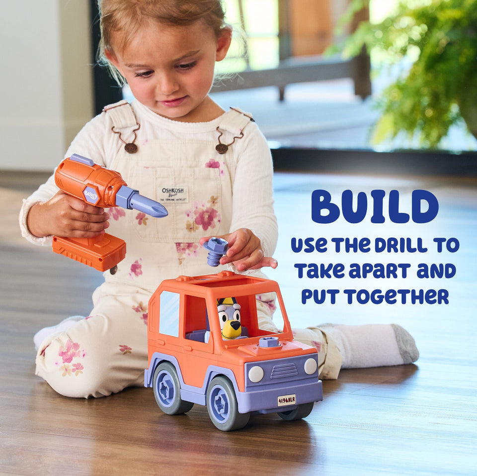 Bluey TOMY Build-A-Buddy™ Motorized Car with Drill