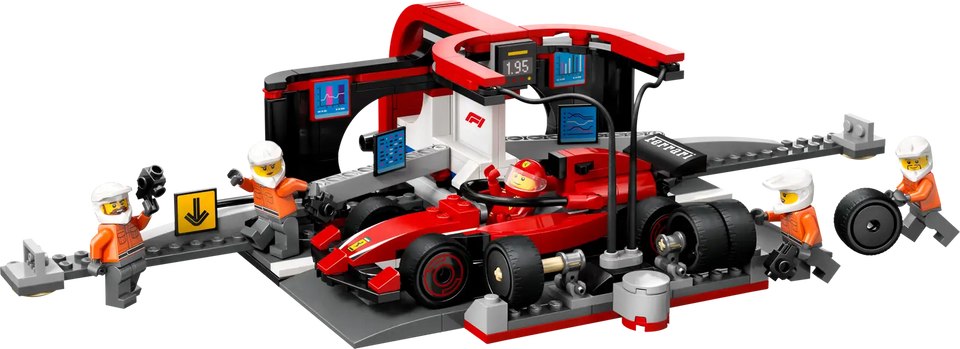 LEGO® F1® Pit Stop & Pit Crew with Ferrari Car 60443