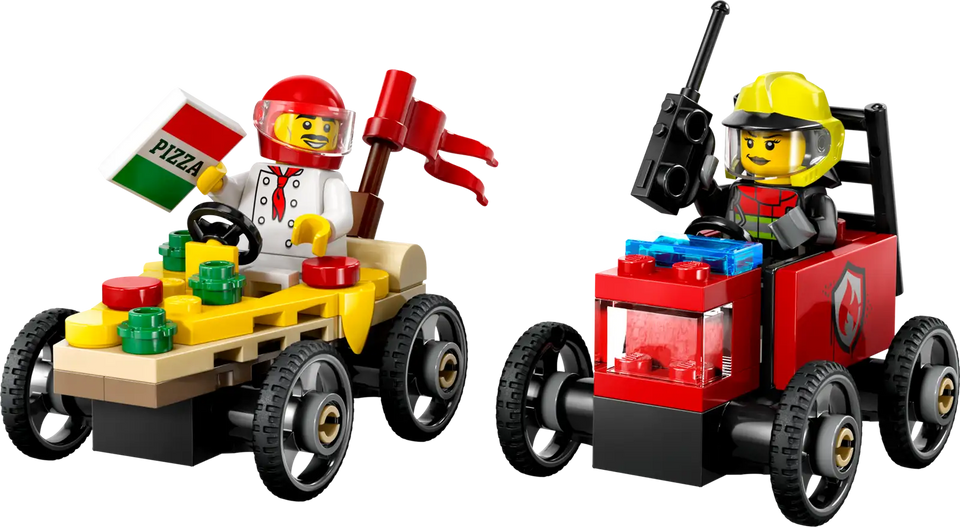 LEGO® City Pizza vs. Fire Truck Race Car Pack 60458