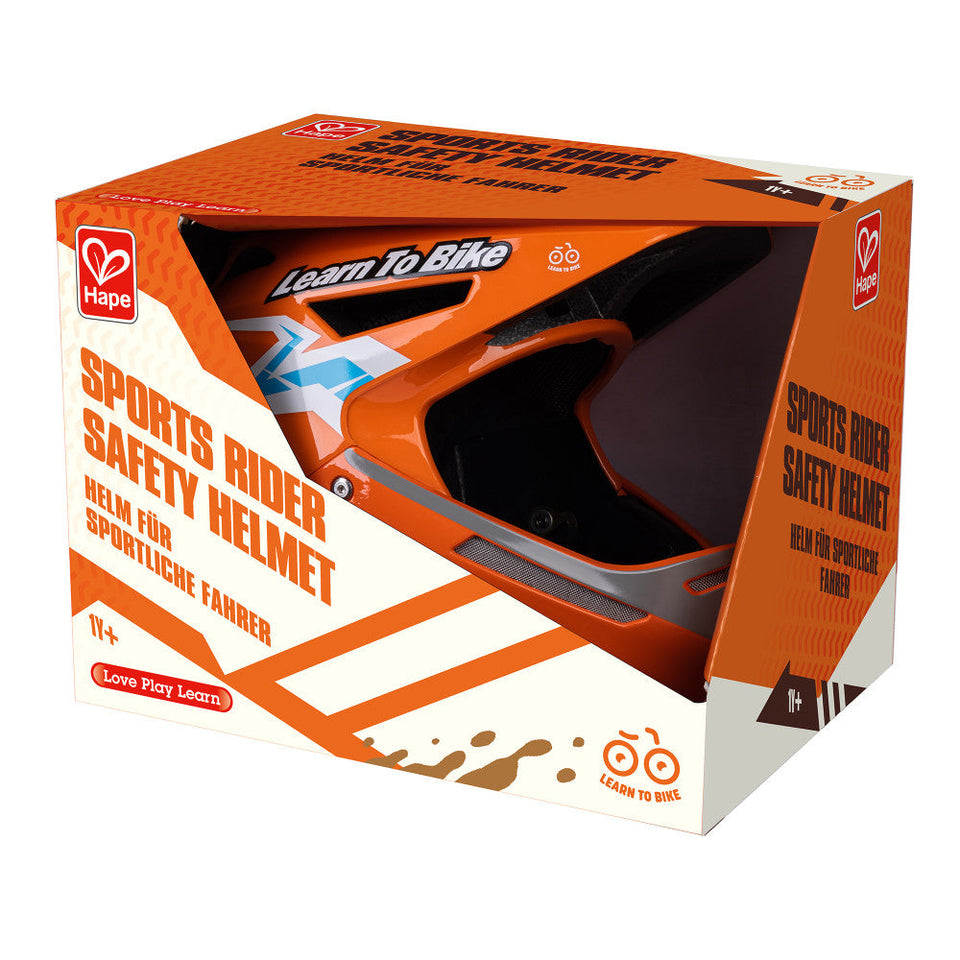 Hape Sports Rider Safety Helmet - Full Face - Vibrant Orange