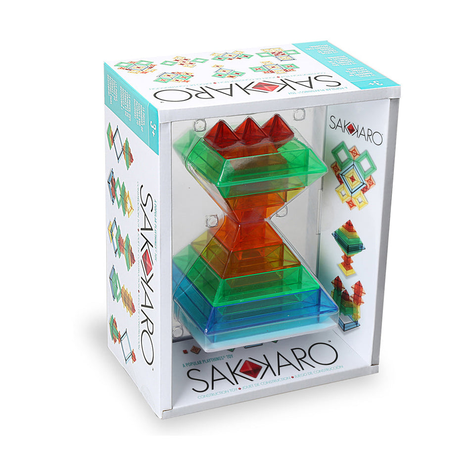 Popular Playthings Sakkaro Geometry Toy 15-Piece Colorful Building Set