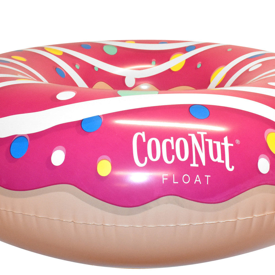 CocoNut Float Pink Sprinkled & Glazed Donut 48 Inflatable Pool Ring