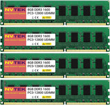 32GB (4X8GB) DDR3 1600MHZ PC3-12800 UDIMM 2Rx8 1.35V 240-PIN Non-ECC Unbuffered Desktop PC Computer Memory KIT