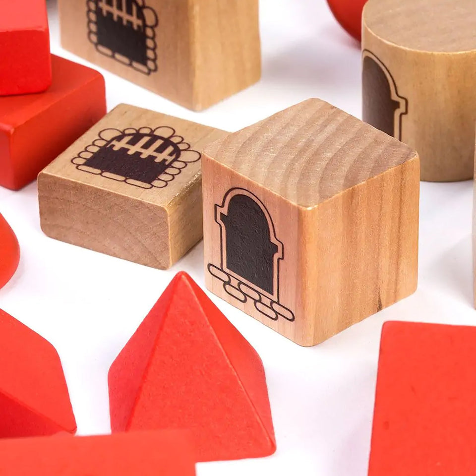 Miniland Eco-Friendly Wooden Stacking Castle Playset