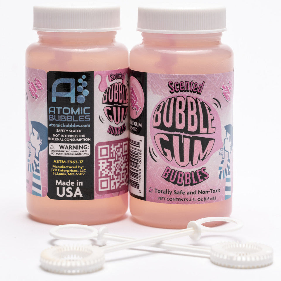 Atomic Bubbles Bubble Love Bubblegum Scented Bubbles. 2-Pack