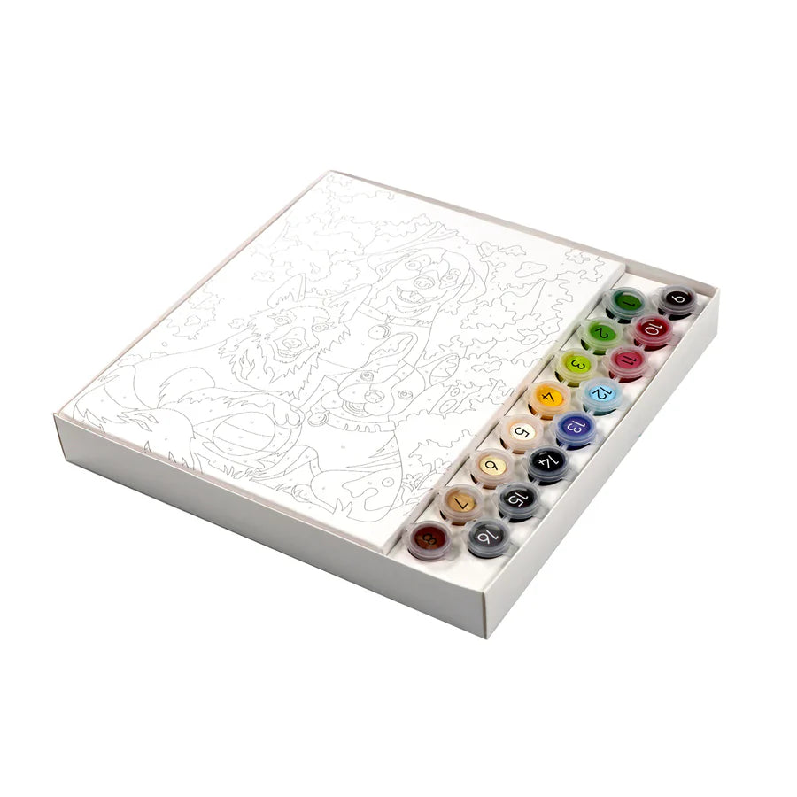 Bright Stripes iHeartArt Paint by Numbers: Dogs' Day Out