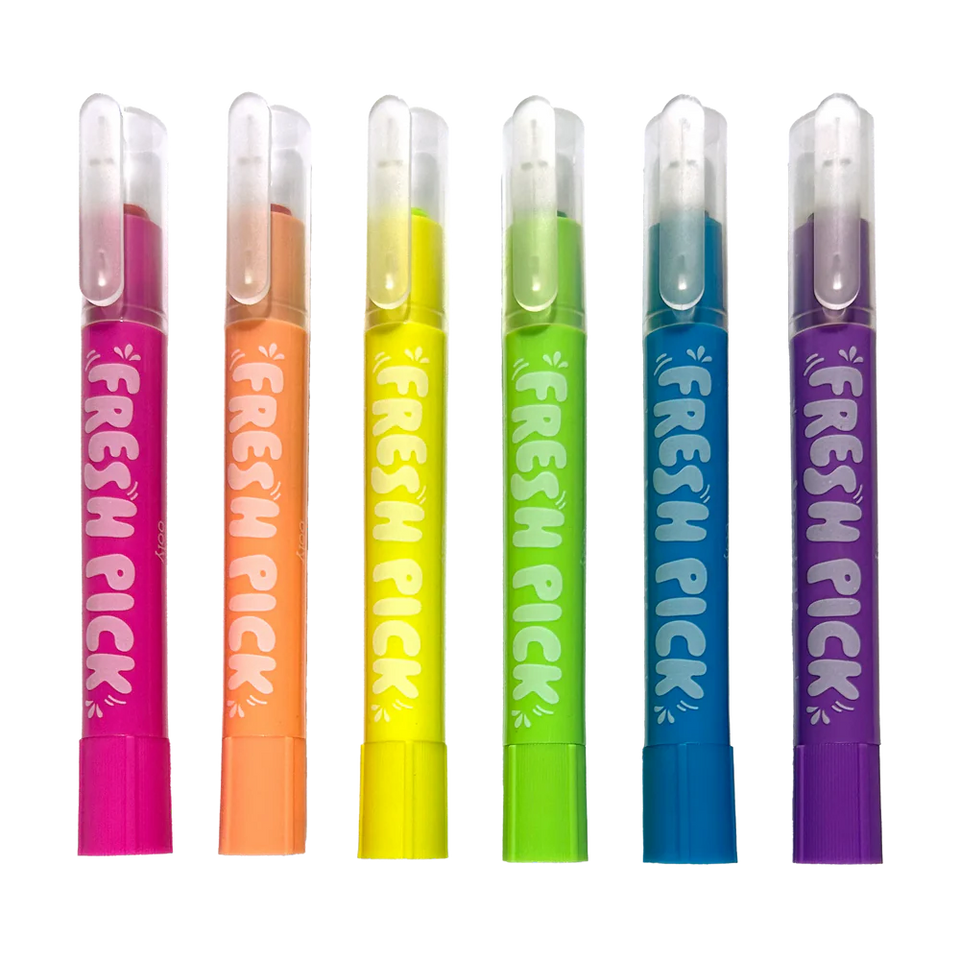 Ooly Fresh Pick Apple Scented Gel Crayons - Set of 6