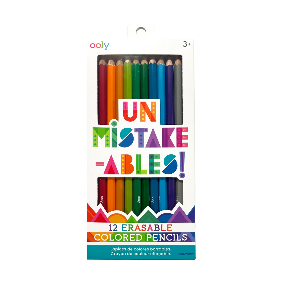 Ooly Un-Mistakeables! Erasable Colored Pencils - Set of 12