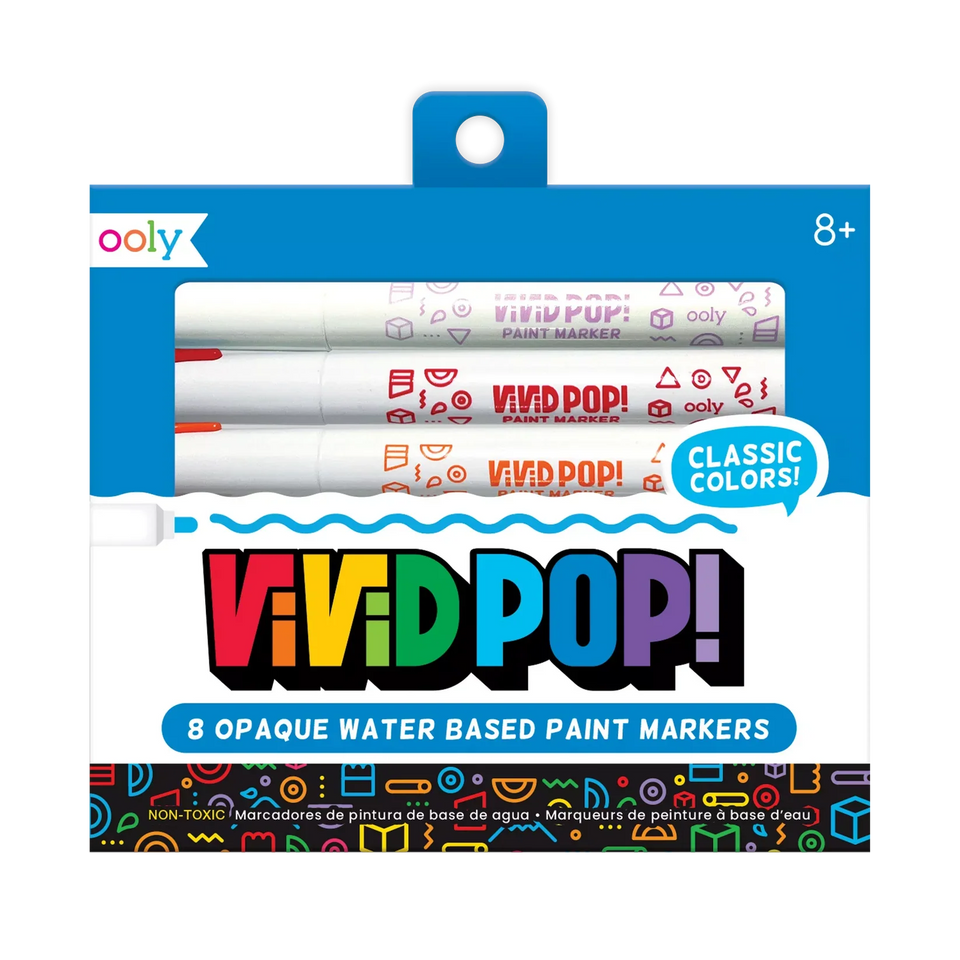 Ooly Vivid Pop!: Opaque Water-Based Paint Markers - Classic (Set of 8)