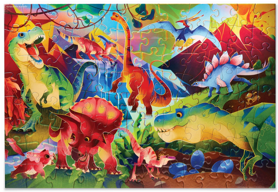 Crocodile Creek 100 Piece Holographic Puzzle: Dinosaur World
