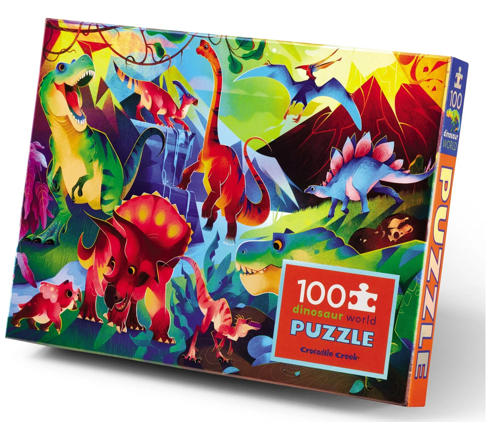 Crocodile Creek 100 Piece Holographic Puzzle: Dinosaur World