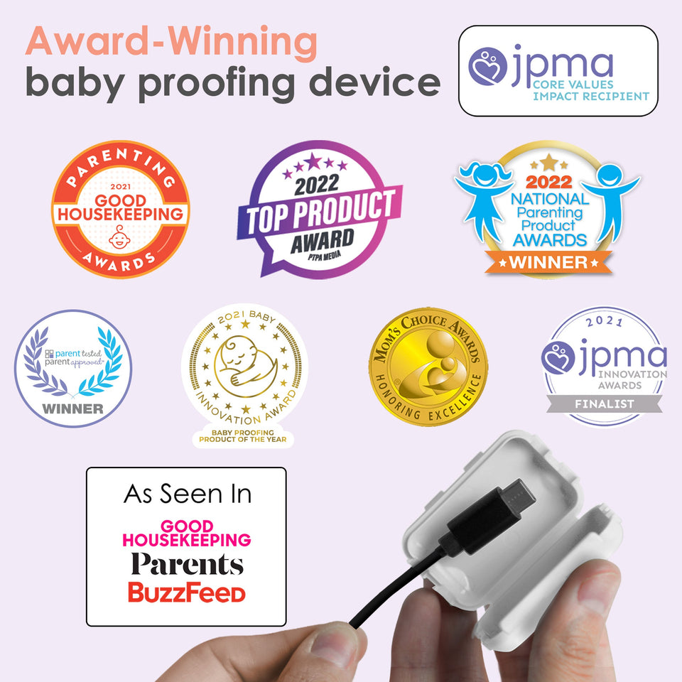 Geddy's Mom Watch Your Mouth - Baby Proofing USB Charger Safety Cover - White 3 Pack