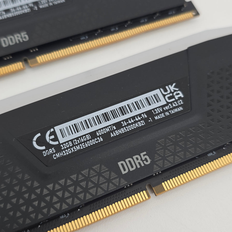 32GB Corsair Vengeance RGB Pro 6000MHz DDR5 RAM. CL36-44-44-96 Memory Kit. 2x16GB