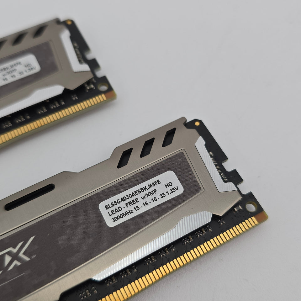 16GB DDR4 RAM 3000MHz. 2x8GB Ballistix Grey CL15-16-16-35