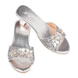 Speedy Monkey: Dress Up - High Heel Slipper Metallic Silver