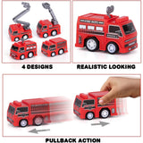 24pc Mini Fire Truck Pullback Playset