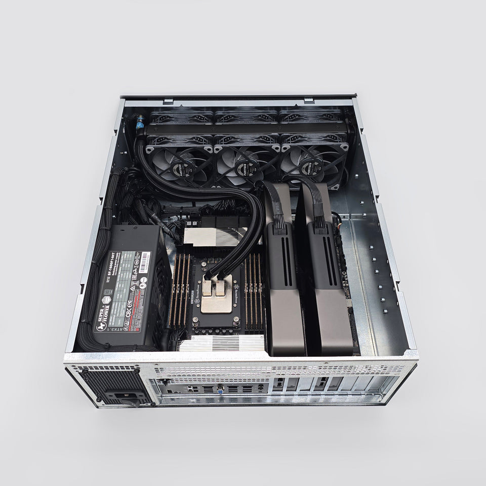 2x RTX 5090. AMD Ryzen Threadripper PRO 9975WX. 256GB DDR5 RAM. Custom High End Liquid Cooled AMD/NVIDIA Workstation PC for AI. LLM. ML