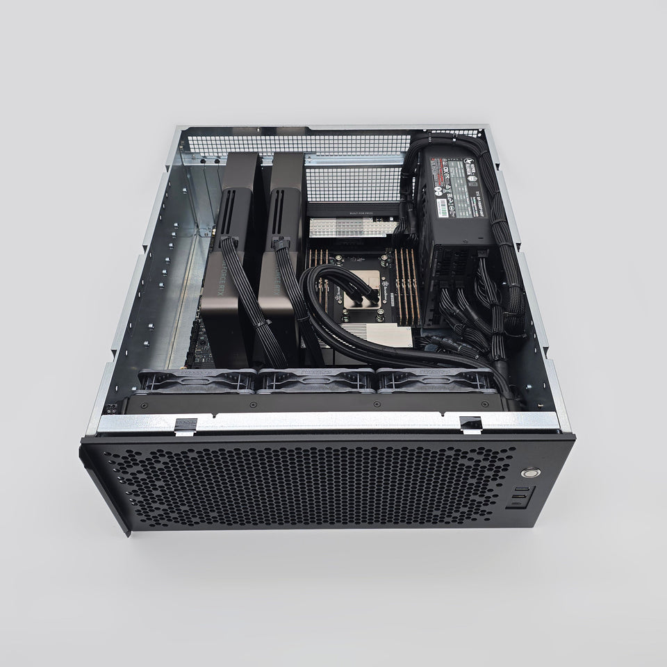 2x RTX 5090. AMD Ryzen Threadripper PRO 9975WX. 256GB DDR5 RAM. Custom High End Liquid Cooled AMD/NVIDIA Workstation PC for AI. LLM. ML