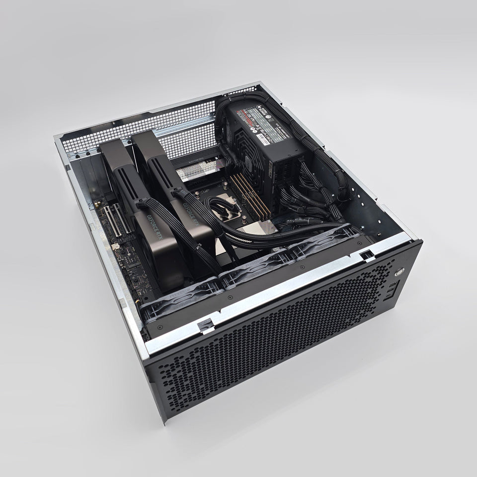 2x RTX 5090. AMD Ryzen Threadripper PRO 9975WX. 256GB DDR5 RAM. Custom High End Liquid Cooled AMD/NVIDIA Workstation PC for AI. LLM. ML