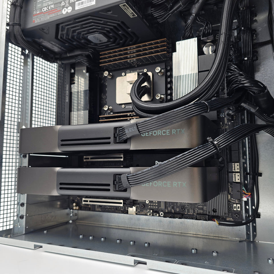 2x RTX 5090. AMD Ryzen Threadripper PRO 9975WX. 256GB DDR5 RAM. Custom High End Liquid Cooled AMD/NVIDIA Workstation PC for AI. LLM. ML