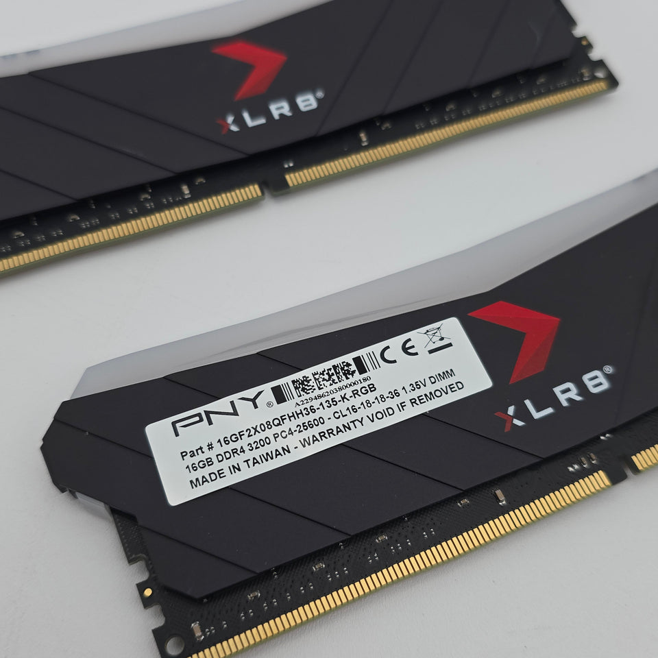 32GB PNY XLR8 RGB DDR4 RAM. 3200MHz. CL16-18-18-36. 2x16GB Sticks