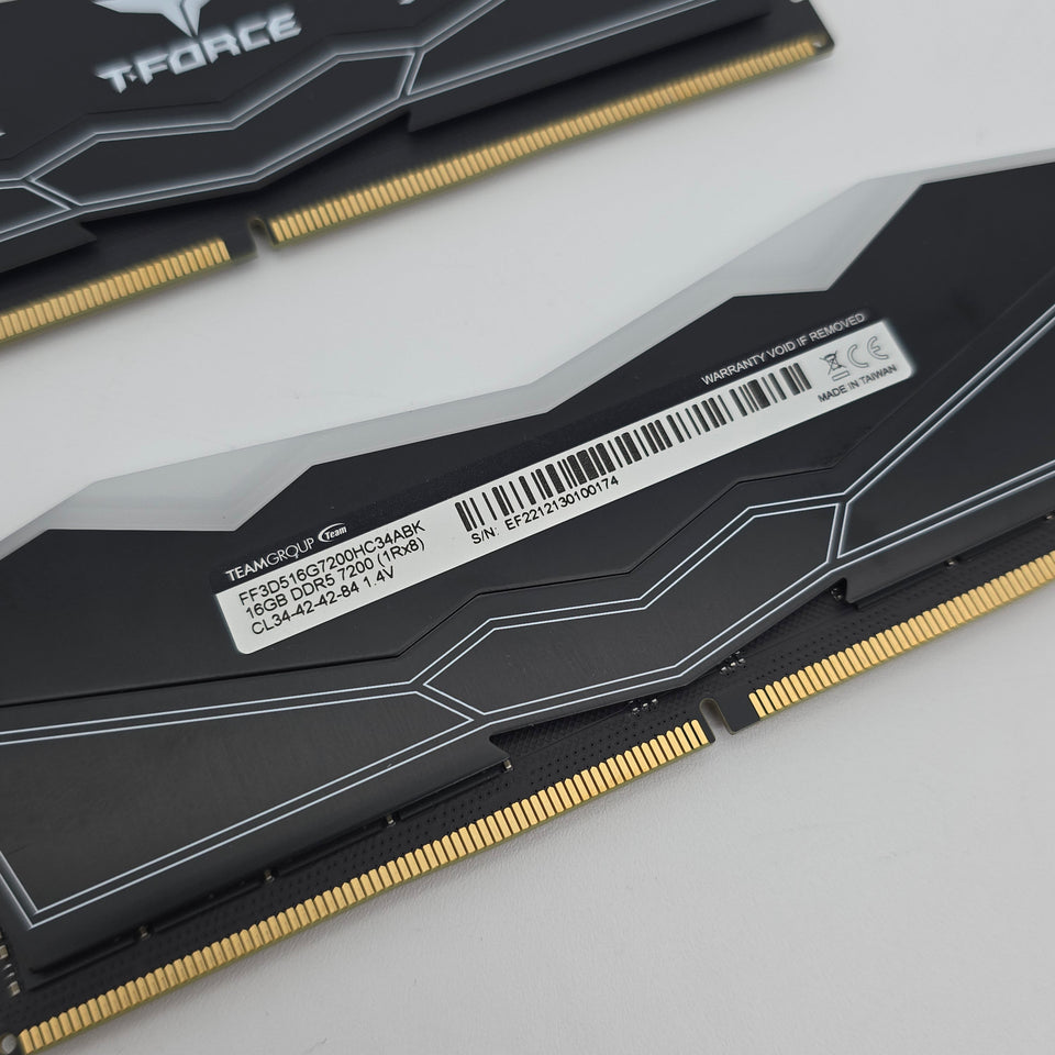32GB DDR5 Teamgroup TForce RGB 7200MHz. CL34-42-42-84. 2x16GB Memory